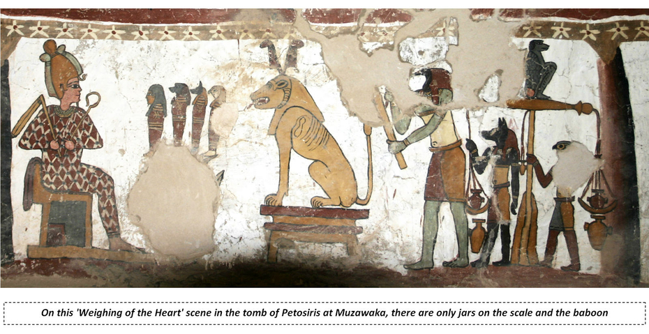 Weighing of the Heart Dead Ancient Egypt Paintings from Tomb Petosiris at Muzawaka